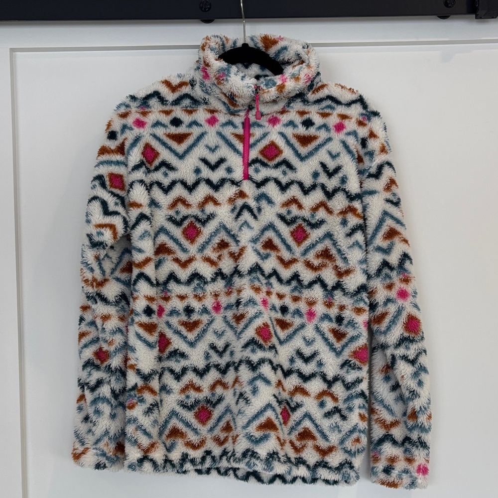 Eddie Bauer Multicolor Patterned Zip-up Sweater